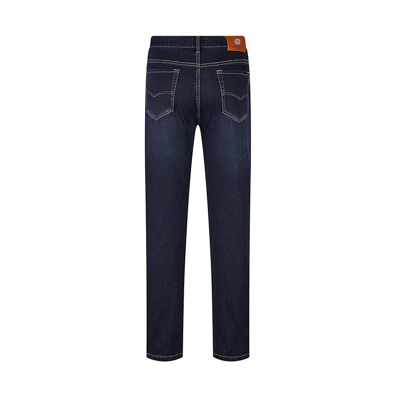 Qipai Men's Lyocell Blend Washed Straight-Leg Jeans