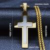 New Men's Stainless Steel Cross Necklace with Diamonds, Vacuum Plating, Non-fading Hip-hop Accessories
