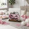 Ghost Napkin Stand Halloween Wood Holder, Pumpkin Black Cat Gnome Dispenser, Funny Holder Spooky Standing Tissue for Holiday Kitchen Dining Room Decor
