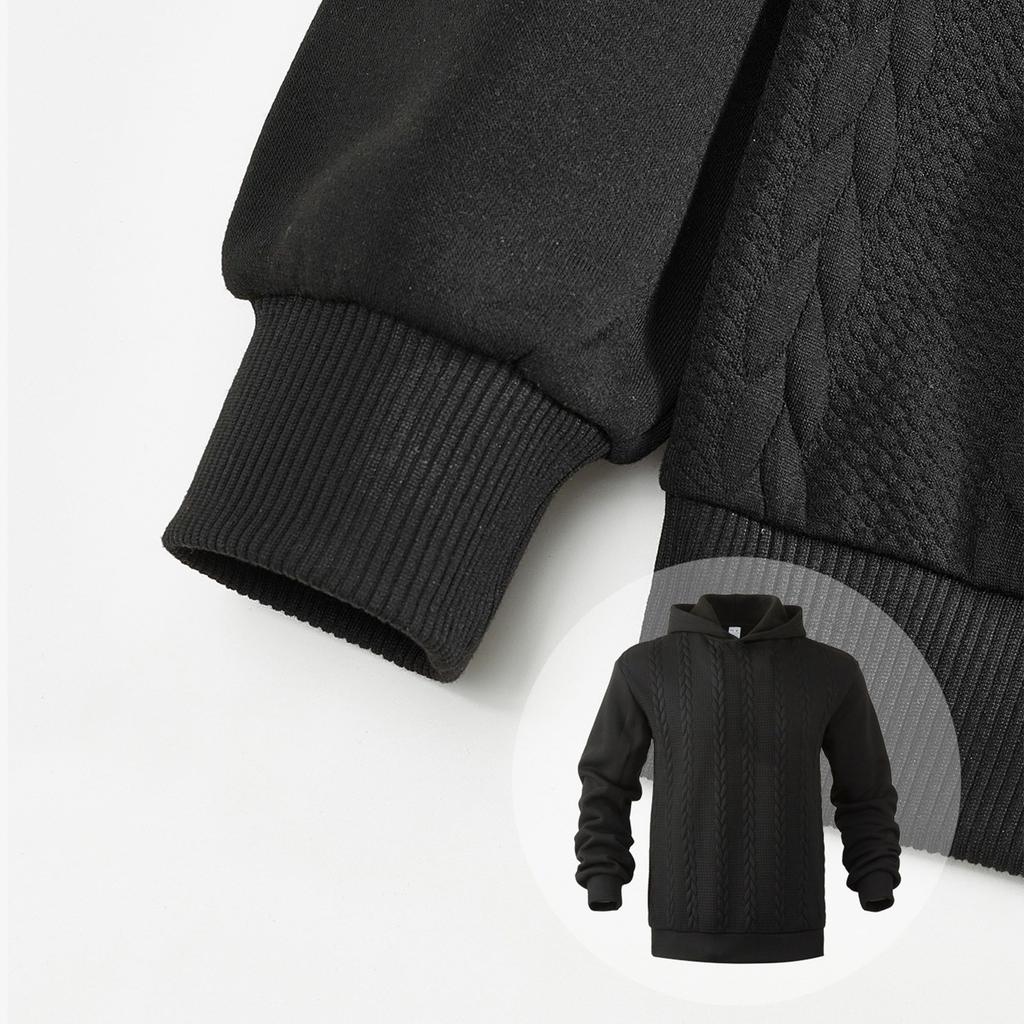 Men's Hoodie Solid Color Casual Fashion Long Sleeve Pullover Sweatshirt