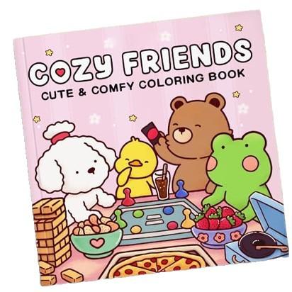 48 Seiten Cartoon Süß Europäischer Stil Malbuch für Erwachsene, Zeichen- und Kunstzubehör Geschenk für Weihnachten & Thanksgiving