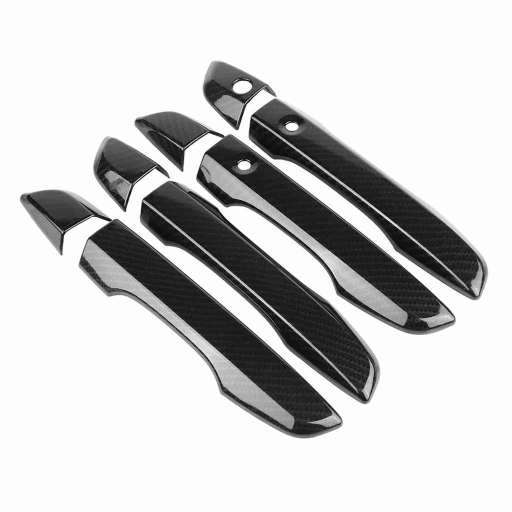 4Pcs Carbon   Car Side Door Handle Frame Cover Trim for     10th 16-17