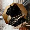 1pc Cat Portrait Automatic Folding Umbrella, Heavy Duty 8 Rib Iron Frame,  Suitable for Travel, Daily Use, Birthday, Decor Gift M0104071