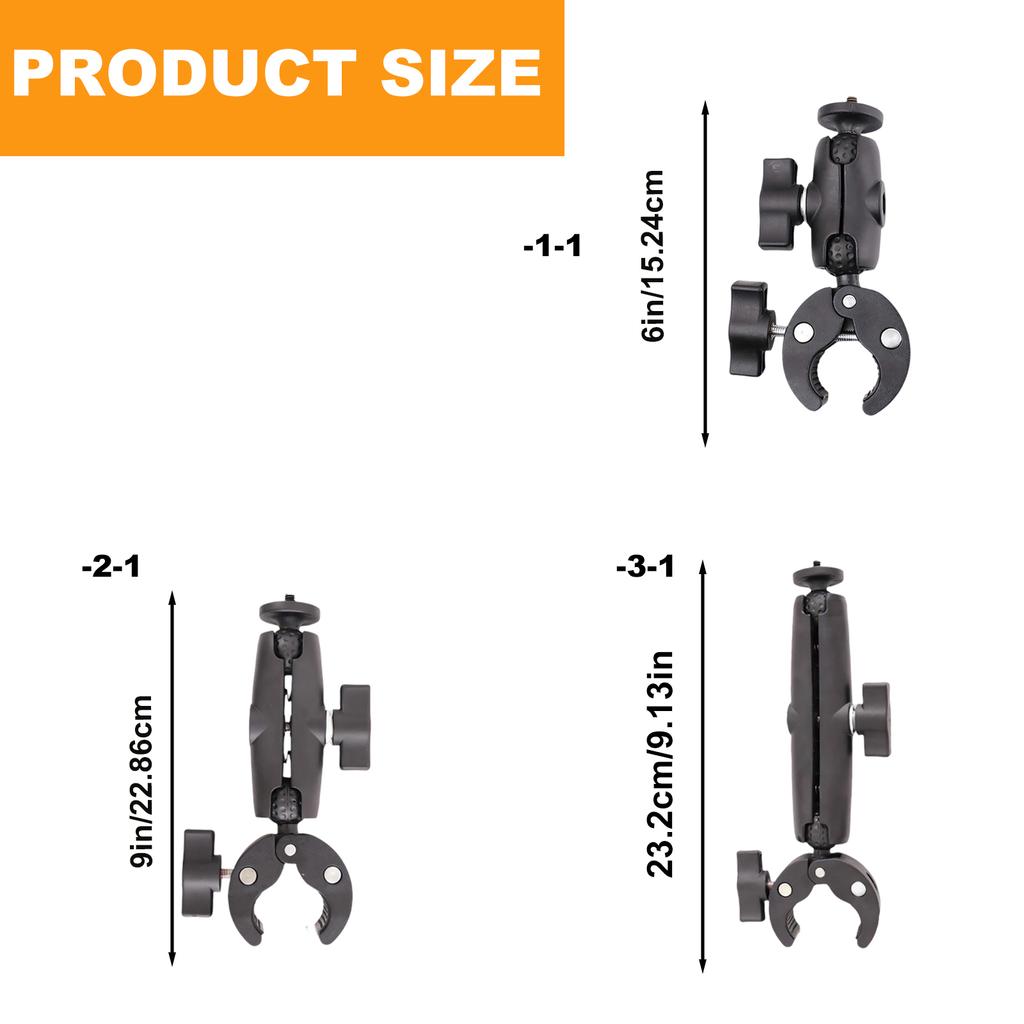 Shockproof Flexible Double Arm Bike Camera Holder for Stable Video Recording with Quick Release and Wide Compatibility