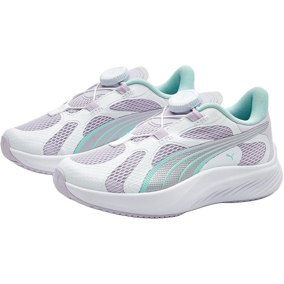 Puma Pounce Lite Disc Fabric Comfortable Versatile Training Sprint Racing Lightweight Shock Absorption Low Top Running Shoes Kids Sneaker 404330-03