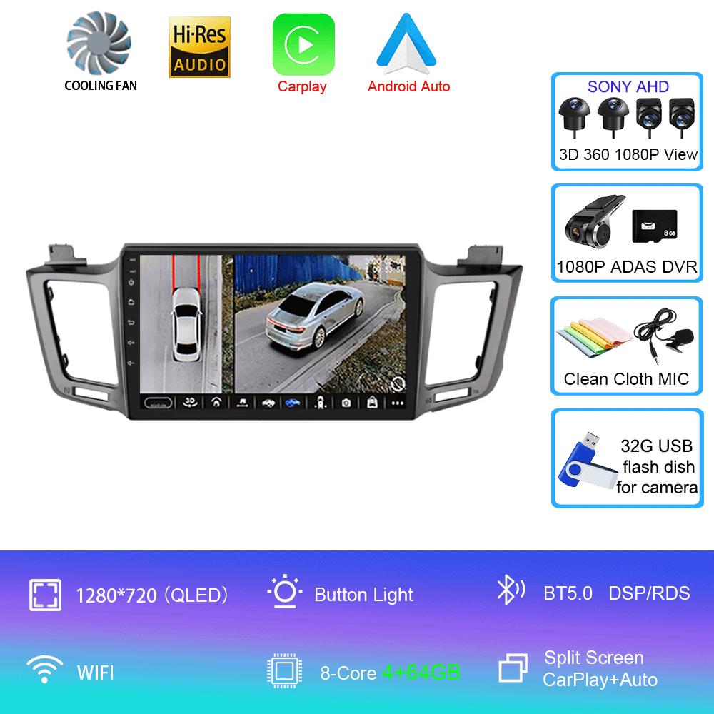 Android 14 For Toyota RAV4 RAV 4 2012-2018 Car Radio Multimedia Video Player Year QLED DSP GPS SIM 4G Navigation Audio 2din