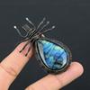 Labradorite Pendant, Handmade Gemstone 999 Copper Wire Wrapped Pendant Antique Jewelry, For Gift Silver Jewelry