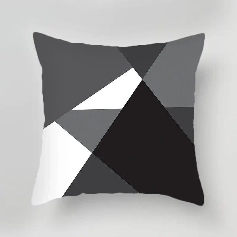 Black and White Gray Geometric Simple Print Pattern Luxury Home Decoration Pillowcase Living Room Sofa Car Cushion Cover