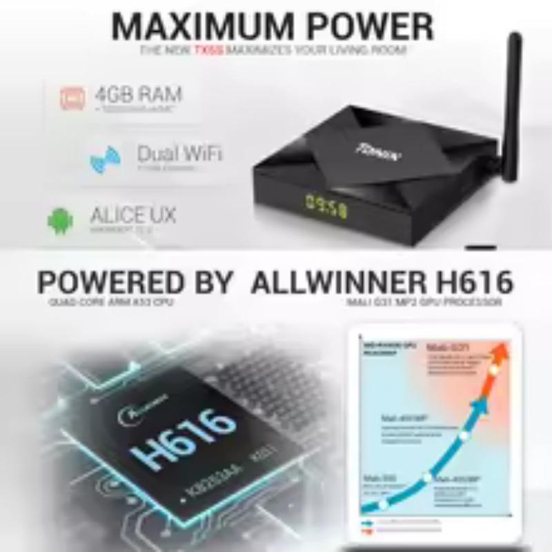 Tanix TX6S TV-Box: Android 10, Allwinner H616, 2,4 & 5,8 GHz Dual-WLAN, 8K