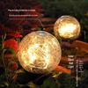 Solar LED Crackle Glass Sphere Stake Light Waterproof Outdoor Garden Decoration
