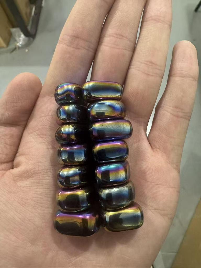 Colored Electroplated Ferrite Irregular Round Bead Magnet – Strong Magnetic Iron Attraction Stone