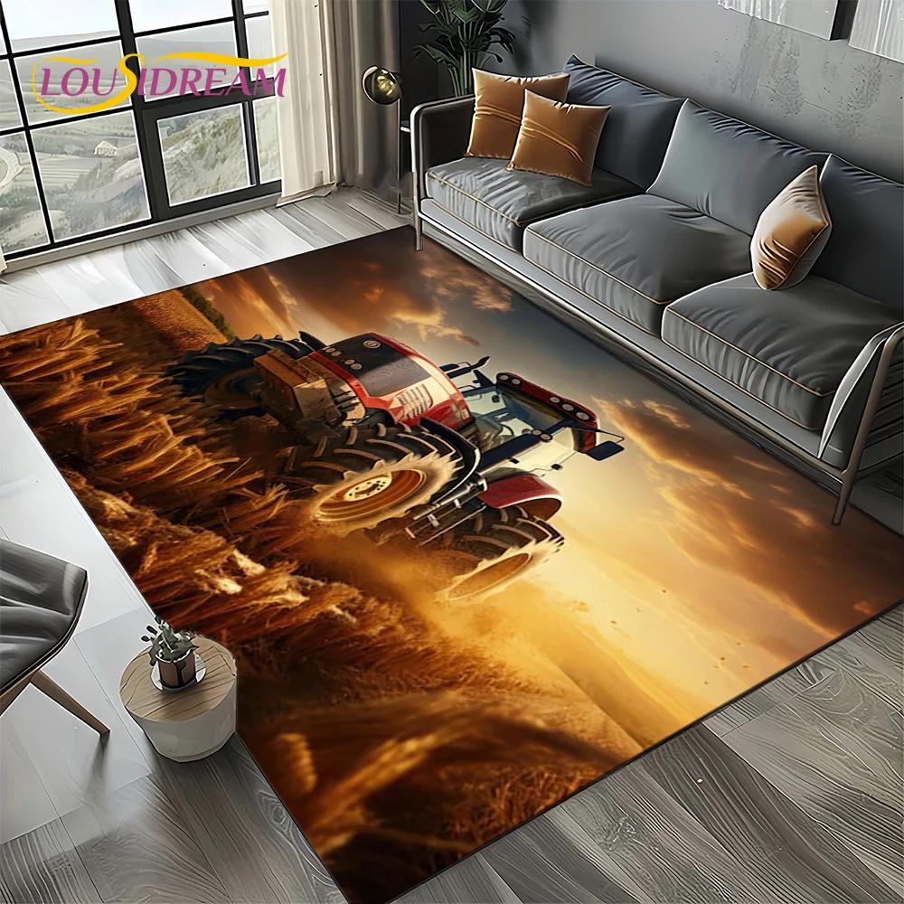 27 Style Truck Retro 3D Tractor Car Carpet Rug for Living Room Bedroom Home Sofa Decoration,Kid Area Rug Non-slip Floor Mat Gift