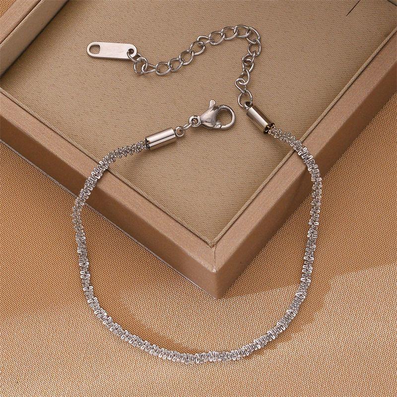 Fashion Cross-Border Hot Titanium Steel Bracelet Korean Style Fashion All-Match Elegant Titanium Steel No Fading Bracelet Women's Bracelet