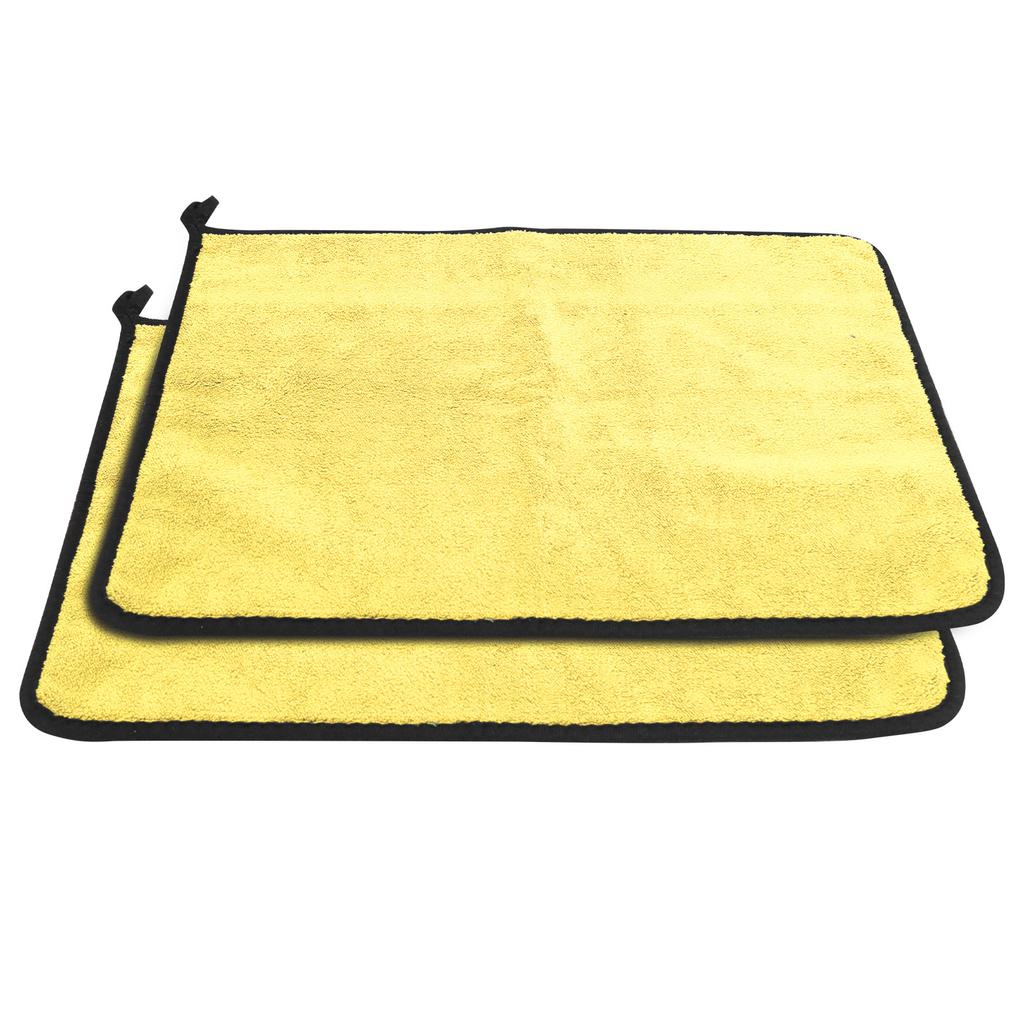 Cotton Fishing Towel Thickening Water Absorption Double Sided Color Towel Fishing Accessory(Yellow Gray )