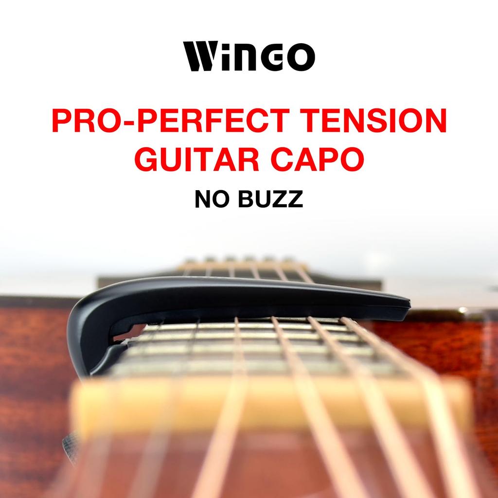 WINGO Capo Tast for Electric Guitar Professional Perfect Tension Capo Black Guitar/Acoustic - -