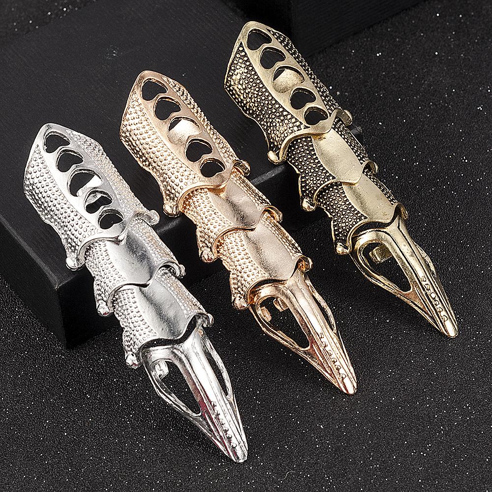 Mode Gotischer Rollenverbindungs-Rüstungs-Knöchel Metall Vollfingerring Silber Gold DIY-Ringe Für Mädchen Großhandel