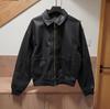Pingti-European and American men's clothing retro lapel collar black jacket/loose imitation leather jacket brown coat