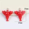 10pcs Kawaii Glossy Lobster Earrings Charms Floating Pendant Flatback for Keychain DIY Jewelry Making Findings
