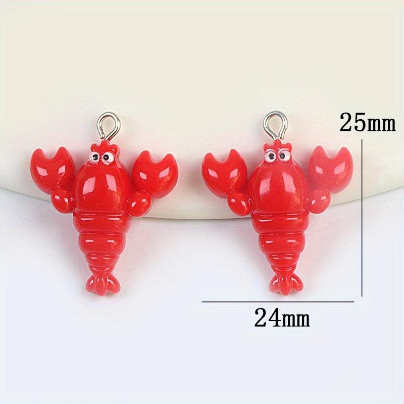 10 buc Kawaii Lucios Cercei Homar Farmece Pandantiv Flotant Spate Plat pentru Breloc DIY Bijuterii Constatări