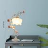 110V E26 Green Flower Petal Table Lamp Bedroom Rose Holder Night Light Glass Lampshade Indoor Lighting Fit 3-5m² Area