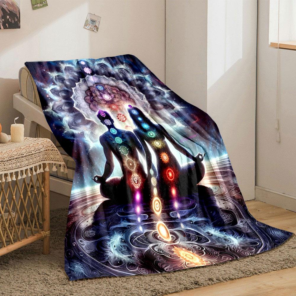 Chakra Meditation Couple Blanket bedroom Blanket for Livingroom Couch lunch break Soft throw for Friend's festival Gift