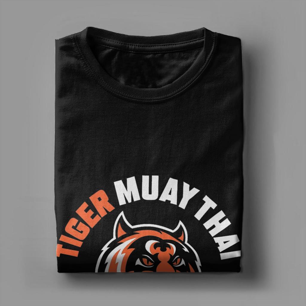 Tiger Muay Thai 100 Cotton T Shirt for Men's Summer  Vintage T-Shirts Crew Neck Trendy Cool Tee Shirt Plus Size Casual Tops