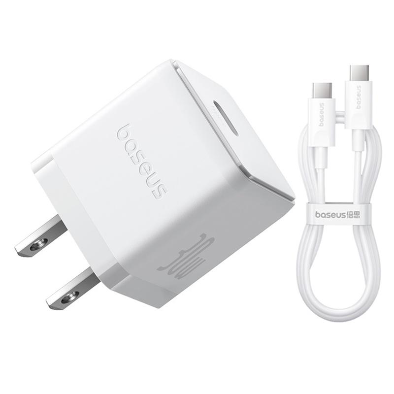 BASEUS Palm Fast Charger 30W Type-C Single Port US Plug Wall Charging Adapter with 60W Type-C Cable