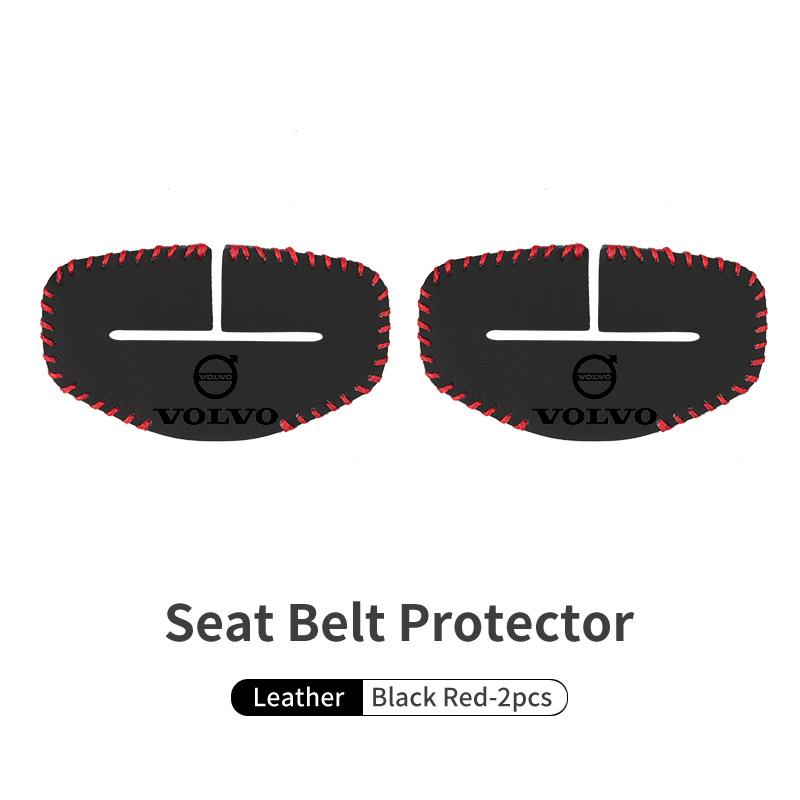 bgr3 For Volvo 2pcs Leather Car Seat Belt Protective Buckle Anti-Scratch Cover V40 V60 C30 C70 S60 S80 S90 XC40 XC60 XC70 XC90 T6