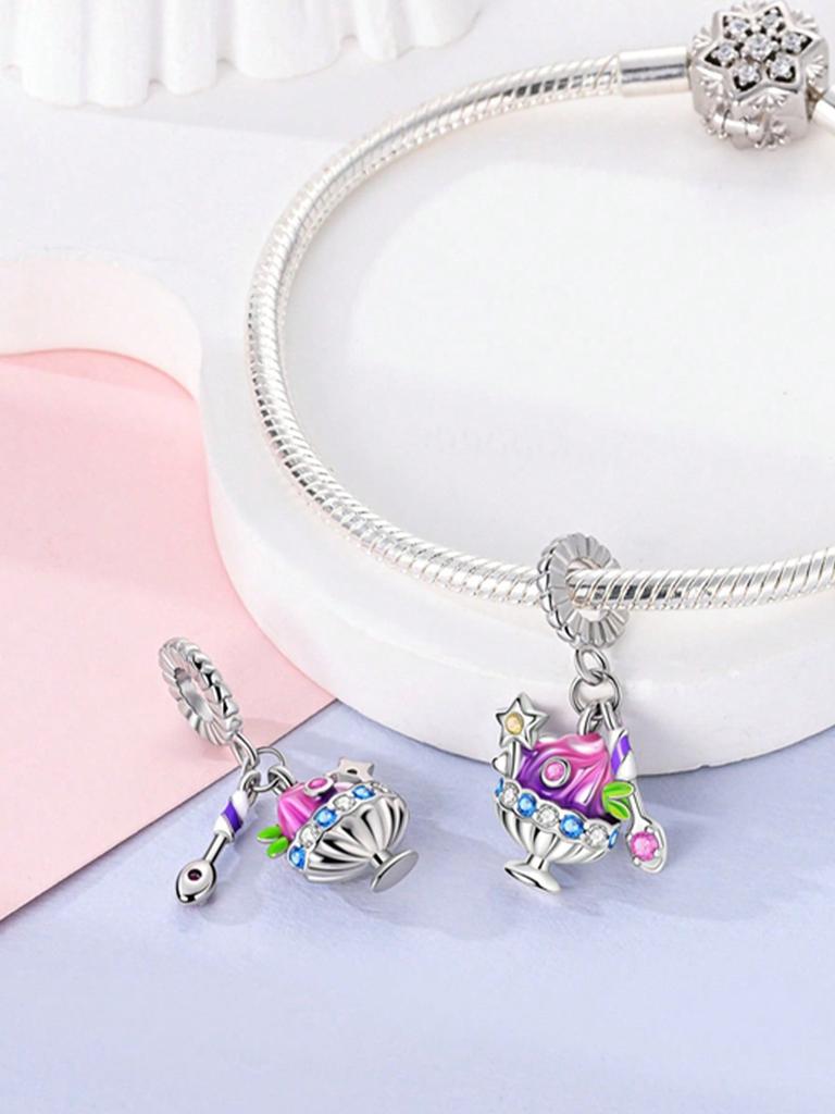 Charms Plata Pumpkin Beer Bottle Ice Cream Cup Beads Copper Plated Fit Charms Original Bracelet For Jewelry Making Diy Charm