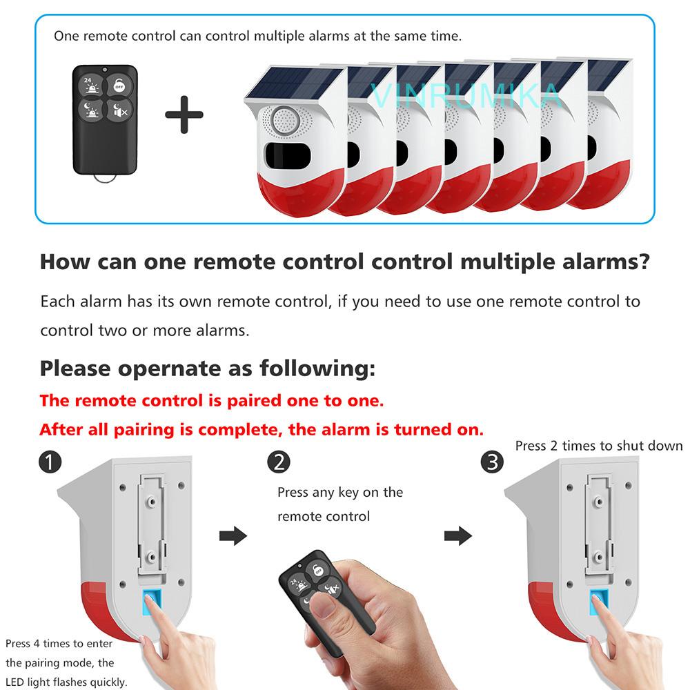 2in1 WiFi Tuya Smart Fernbedienung Outdoor Lade Sicherheit Sound Alarm Detektor Sensor Bauernhof Garten Solar Infrarot Sirene Solar