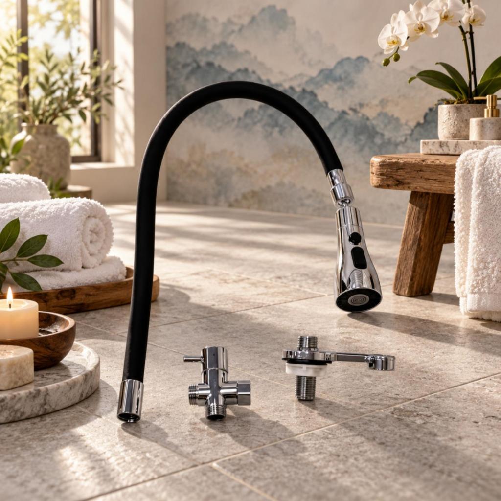Accessorio spray per shampoo da salone senza installazione per lavaggio capelli con tubo flessibile per parrucchiere