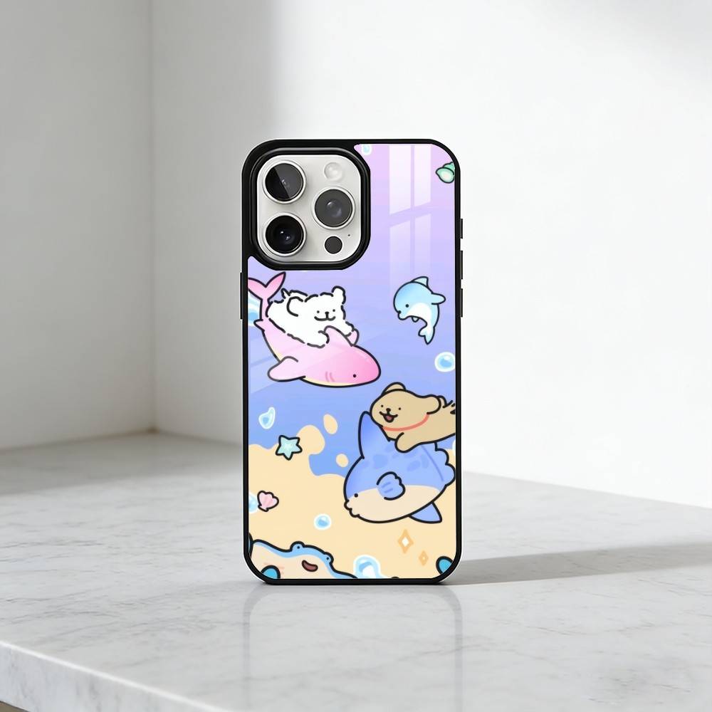 Cute M-MalteseS Line Dog For Couple Phone Case For iPhone17,16,15,14,13 Plus,Pro Max Magnetic For Magsafe Wireless Charging