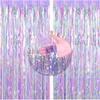 Shiny Corlorful Metallic Tinsel Foil Fringe Curtains Photo Booth Props for Engagement Bridal Shower Celebration Party Decoration
