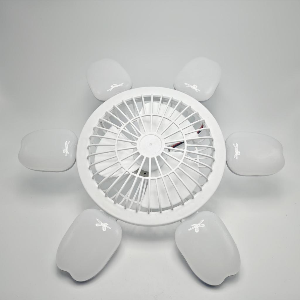 Ferngesteuertes LED-Ventilatorlicht mit verstellbarem 6-Blatt-Design für Schlafzimmer & Studentenwohnheime, E27 Schraubsockel, Dimmbar
