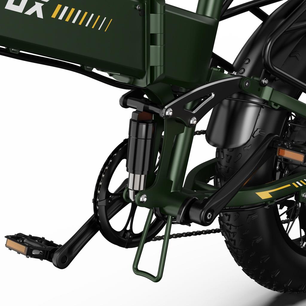 APEFOX RH20 Składany Elektryczny Rower Fat Bike Podwójne Silniki 750W Opony 20" Zielony
