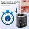 1pc Stylish Black Electric Pencil Sharpener with Auto-Stop & Auto-Exclude Broken Leads - Fast & Efficient Sharpening, Durable PP Construction
