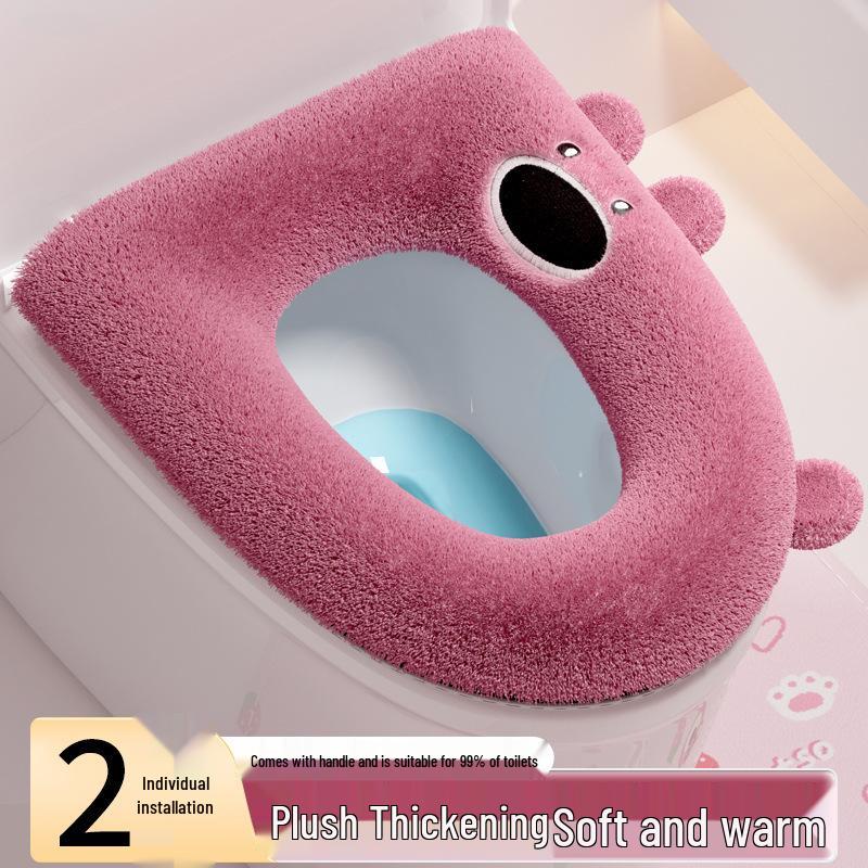 Waterproof Velvety Toilet Seat Cover with Zipper - Thick, Dirt-Resistant, All-Season & Washable
