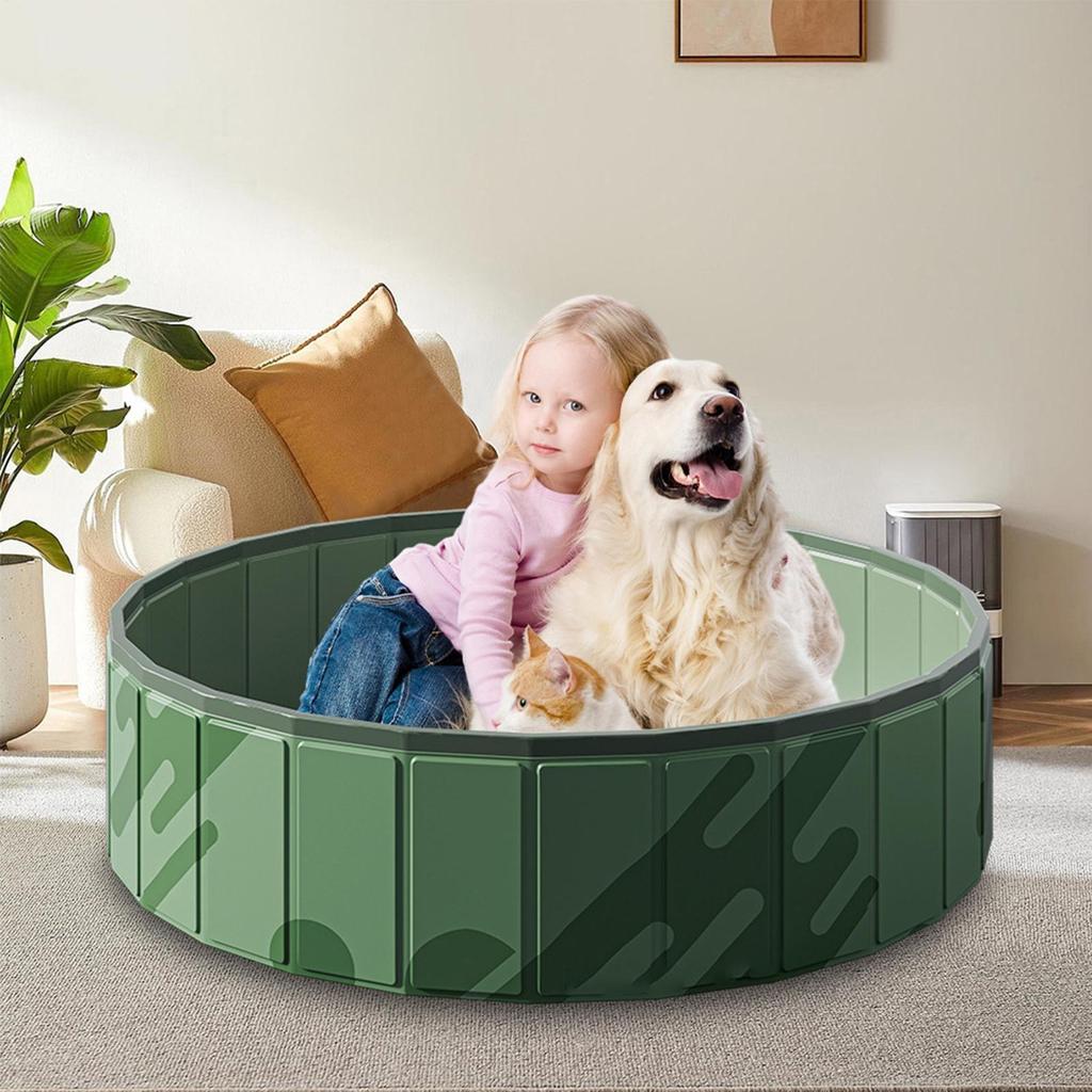 Dog Swimming Pool Portable Plastic Pool Grooming Tub Bathing Scratch Resistance Pet Pools Bathtub for Large Dogs Drainage Hole