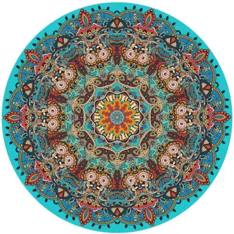 Persian Style Living Room Carpet Bedroom Decoration Dressing Table Cloakroom Non-slip Floor Carpets Circular Area Rugs