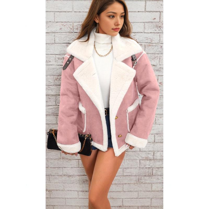 New Plush Lapel Winter Coat: Warm Casual Style Jacket