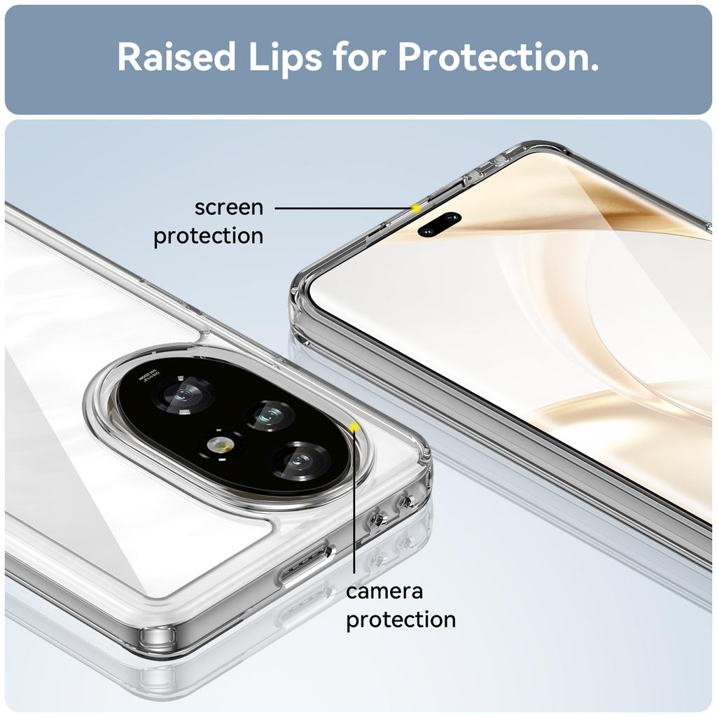 For Honor 200 Pro 5G Transparent Case Electroplating Buttons (Big Rear Lens Hole)