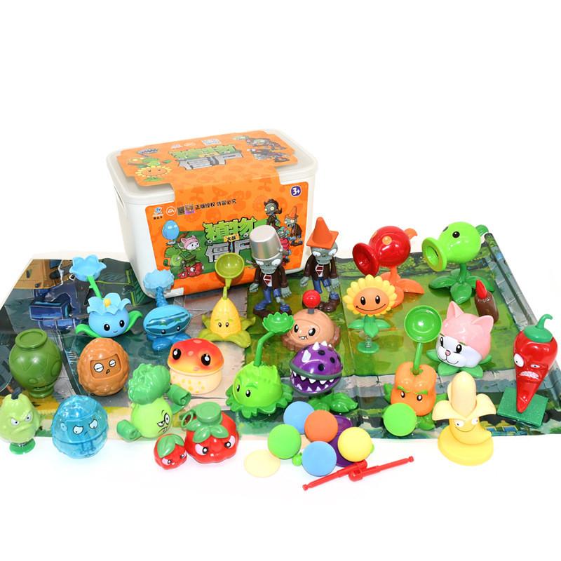 Plants Vs Zombies Childrens Toy Set With Storage Box 22 Pieces For Creative Play And Gift