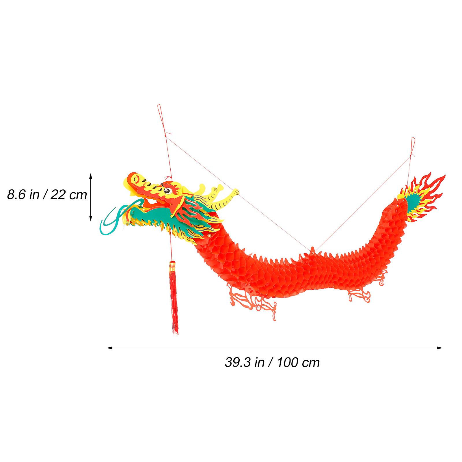 

Chinese Dragon Lantern 1 Meter Plastic Hanging Lantern for Lunar New Year 2026 Festival Door Tree Ceiling Window Decor