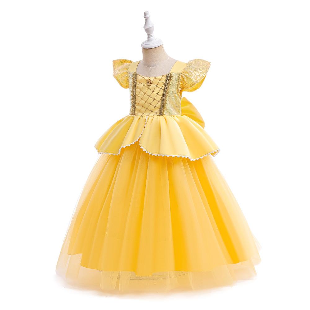 Teenager-Halloween-Kleider, Blumen-Hochzeit, Mädchen-Weihnachtskleid, Tüll, Brautjungfer, Prinzessin, Kinder-Partykleider für Mädchen, Schleife, Geburtstagskostüm