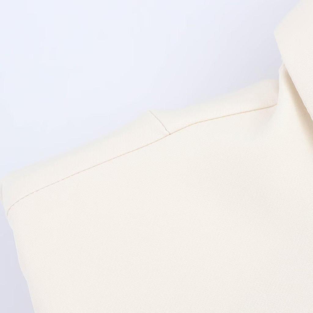 Spring 2025 Women's European & American Style Slimming Padded Shoulder Short Dress