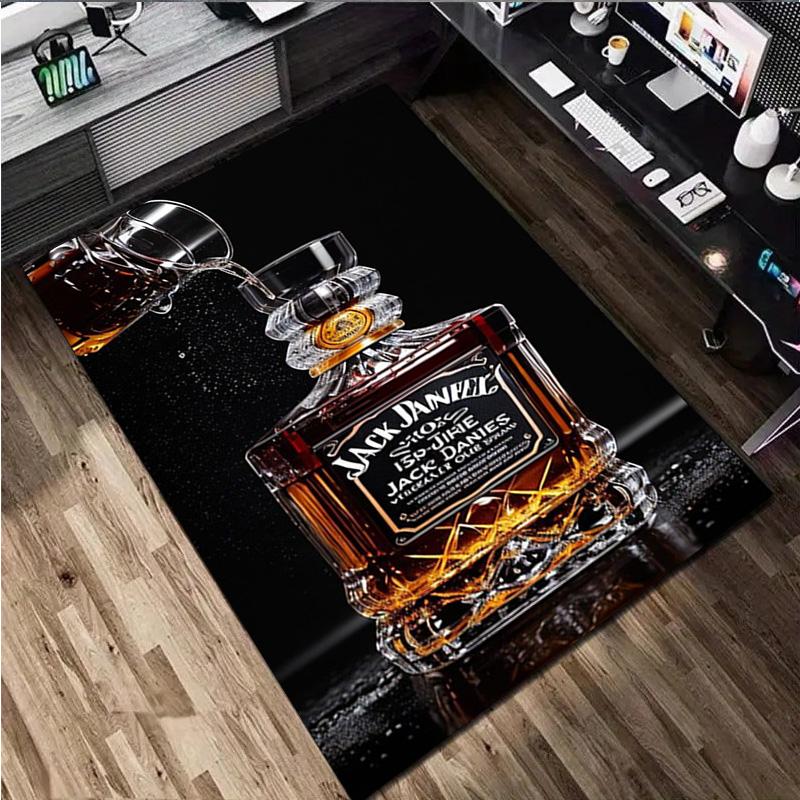 Jack Daniel's Whiskey  Carpet Office Decorative Carpet For Living Room Bedroom Door Mat Floor Rug Computer Chair Area Rug