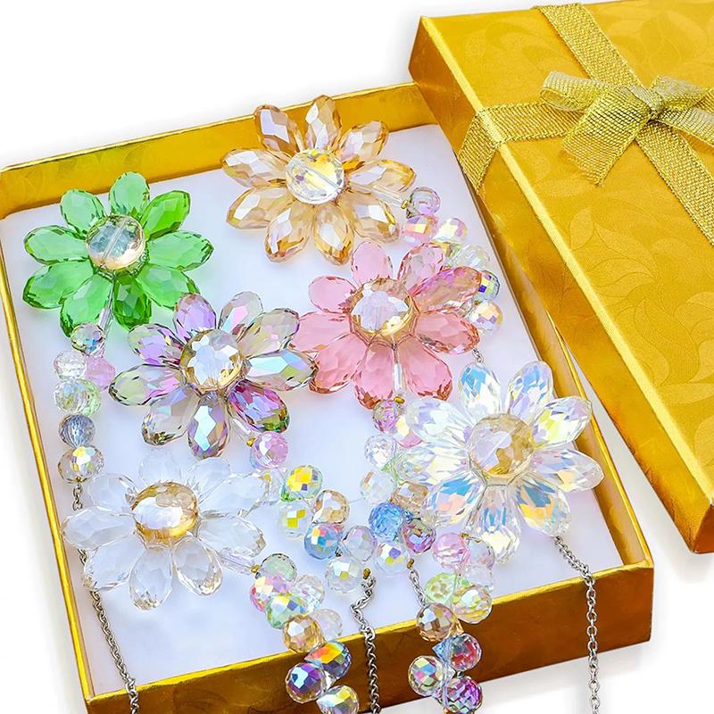 6Pcs Sunflower Sun Catcher Hanging Ornaments, Rainbow Manufacturer Sun Catcher Indoor Windows Garden Decorative Gifts