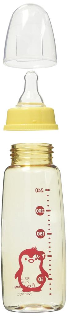 ChuChu Baby Slim Type Baby Bottle, 240ml, Made of PPSU, Includes a Nipple (S, M, L) - One Size Fits All Ages, From 0 Years Old To Weaning