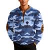 Men's Casual Camouflage Printed Semi-zipper Retro Long-sleeved Sports Sweatshirt