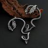 Retro Punk Viking Winged Dragon Stainless Steel Ear Wrap Flying Dragon Ouroboros Clip Earring Unisex Party Stylish Accessory